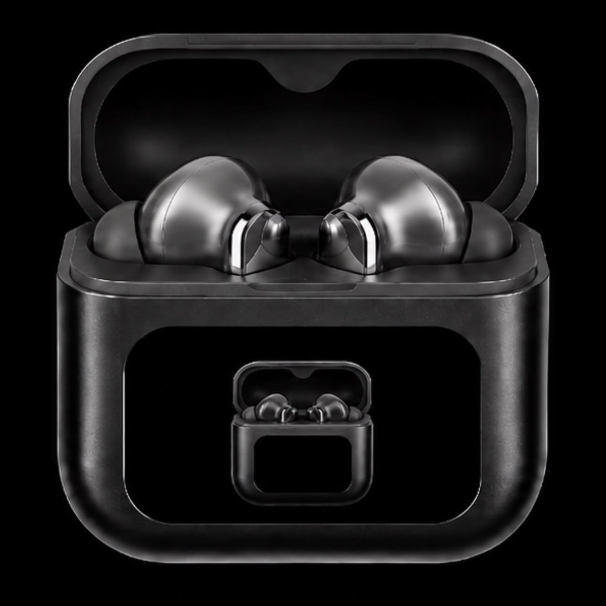 PULSE Touch Negro: estuche abierto con los auriculares
